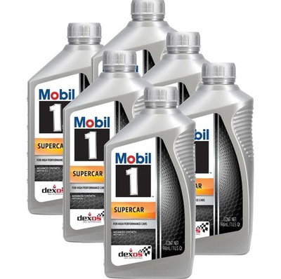 Mobil 1 Supercar Advanced Full Synthetic Motor Oil 5W-50 Dexos R 1qt Case of 6