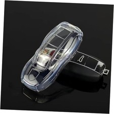 360-Degree Protection TPU Car Key Case Fit for Porsche Key Fob Covers. B Clear