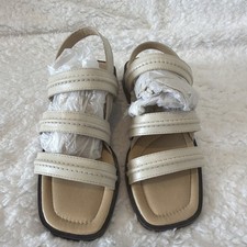 Women  s Nine West 6 1/2 M Creme Strap Sandal