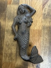 Mermaid Heavy Duty Cast Iron Wall Hook For Towel Key Hats Leash Beach Ocean Pool