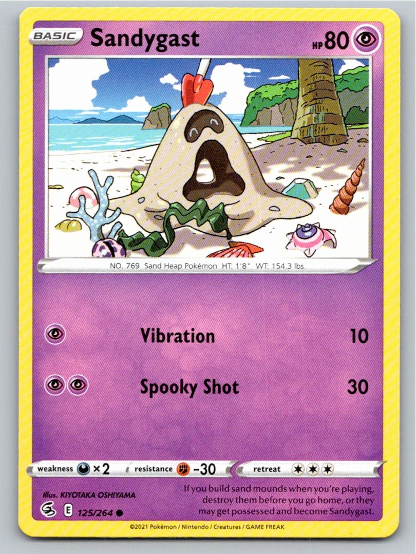 2021 POKEMON SANDYGAST FUSION STRIKE 125/264 C NM A57542 FREE S&H