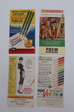 Vintage Pencil Ads Ink Blotting Cards Ticonderoga Eagle Mirado Faber Verithin
