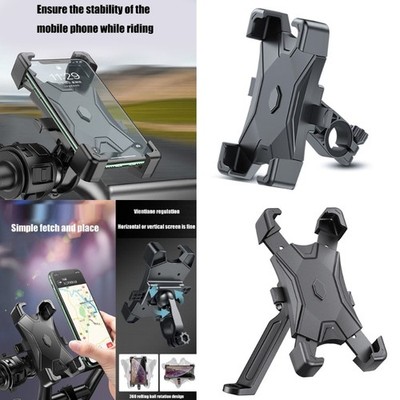 Adjustable Motorcycle Phone Holder, 360 Degree Viewing, One Press Locking System