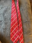 Giorgio Armani Silk Men's Tie Red White Striped Woven Logo Designer — photo 5