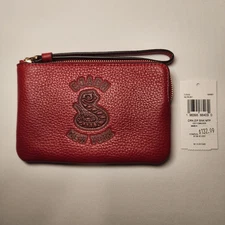 NWT Coach CZ529 Lunar New Year 2025 Corner Zip Wristlet YEAR OF SNAKE Red