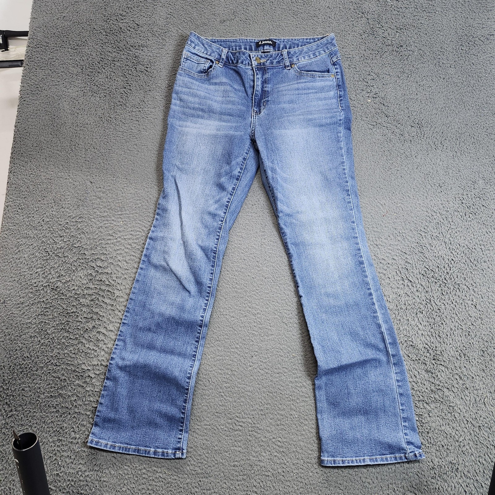 D.jeans Jeans Womens 12 Blue Medium Wash Mid Rise Bootcut Stretch Denim