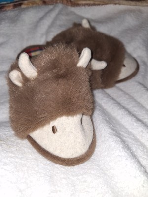 NEXT Womens Highland Cow Fluffy Slippers Mules Uk Medium 5-6 UK