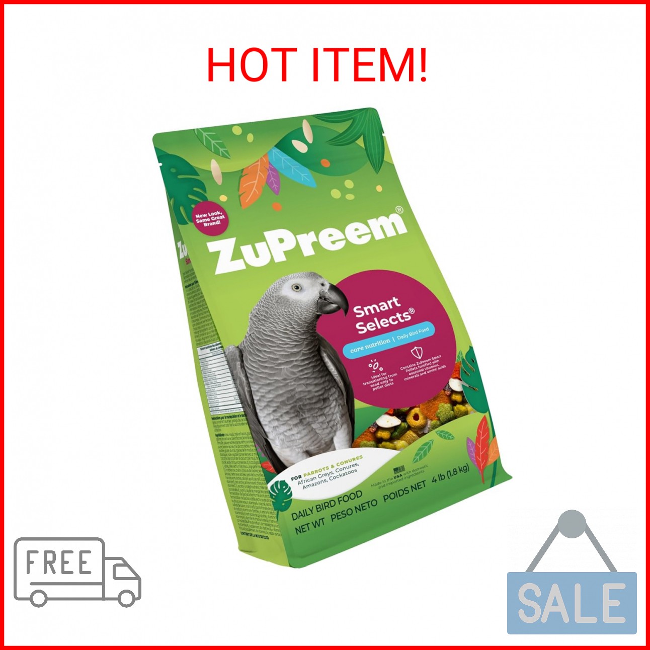For Parrot, Conure, Caique, African Grey,