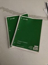 5 PACK Pen Gear 1-subject Spiral Notebook, Wide Ruled 70 Sheets Yellow New