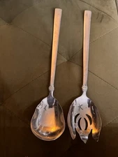 REED & BARTON Stainless Salad Servers - Fork & Spoon