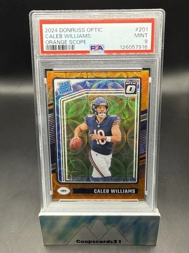 2024 Donruss Optic Orange Scope CALEB WILLIAMS RC 79/79 PSA 9 CHICAGO BEARS 🔥