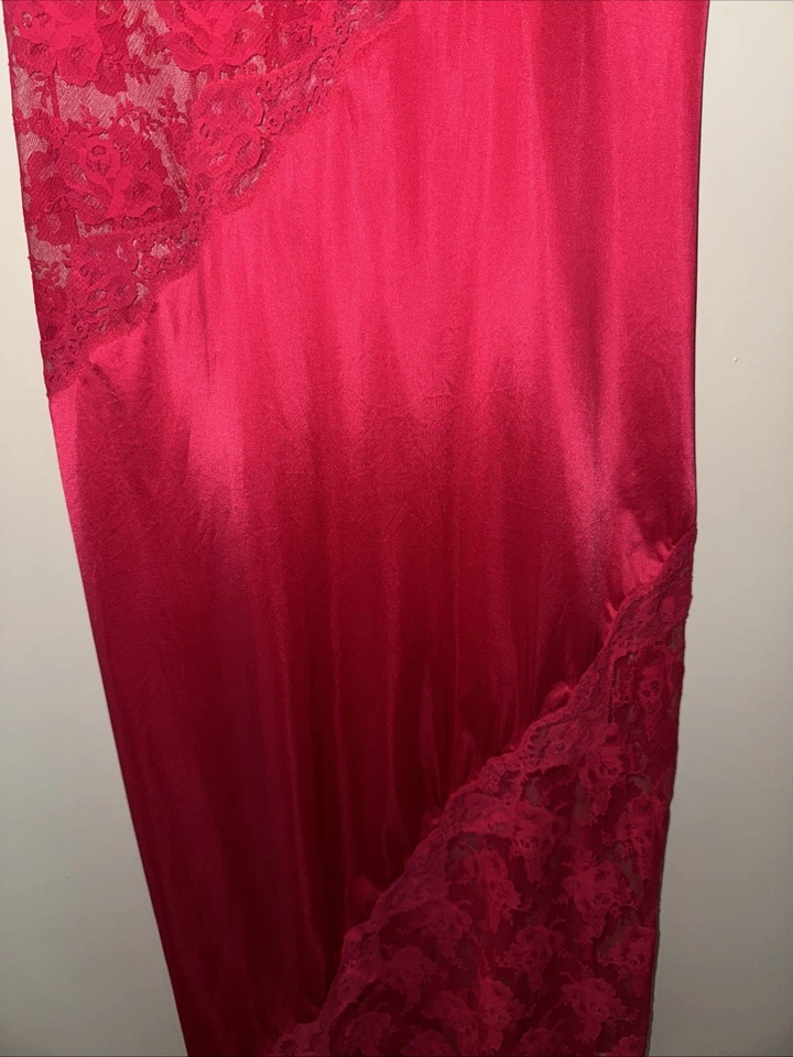 De Colección Bob Mackie For Glydons Vestido Sin Mangas Camisón, Encaje Rojo, Talla M, Elegante Sexy Foto 4 de 4