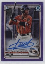 2020 Bowman Chrome Prospect Purple Refractor 98/250 Luis Matos #CPA-LM Auto 0t02