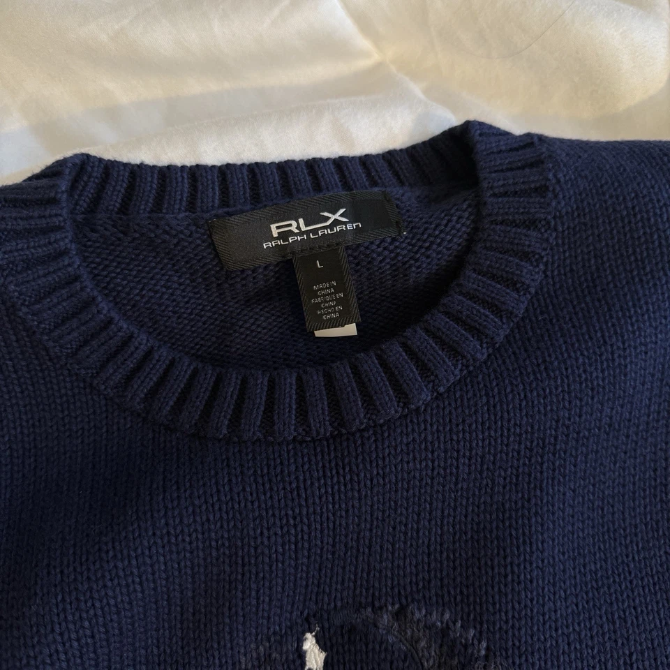 Suéter tejido Polo Bear Ralph Lauren para hombre grande edición de golf RLX Foto 3 de 4
