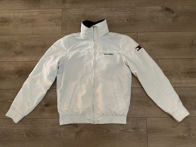Tommy Hilfiger Men's S  Regatta Jacket Water Resistant White Zip Up Windbreaker