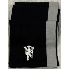 Manchester United Black Scarf Red Devil Logo