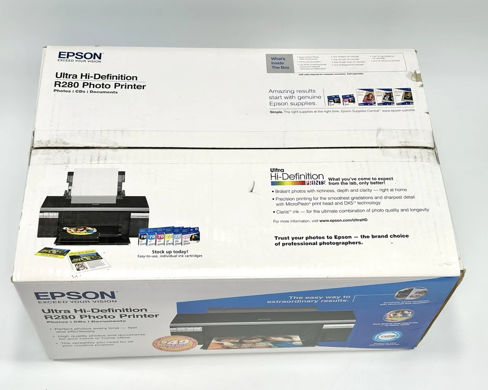 Epson Ultra Hi-Def Stylus Photo R280 Digital Inkjet Photo Printer - FAST SHIP - Image 2 of 4