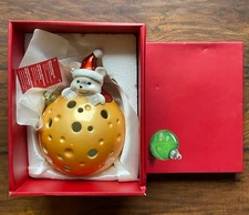 New Home Reflections 6.5” Mouse Christmas Ball Luminary Flameless Candle NIB