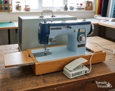New Home 574 Janome Vintage Sewing Machine Zigzag Electric w/ Case Pedal Durable