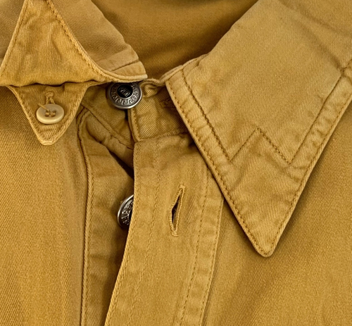 Vintage Versace Classic V2 Pocket Shirt Large Mustard Yellow Metal Buttons 90s - Picture 12 of 19