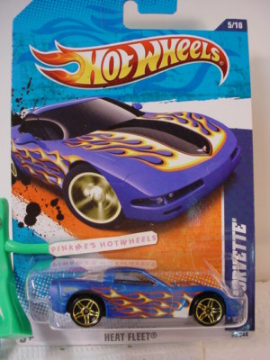 2011 Hot Wheels '97 Chevy CORVETTE #95 blue; gold pr5; flames  Heat Fleet