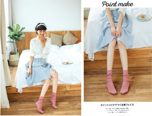 Soft Cute Long Socks - Solid Hollow Out Mesh Thin Sock Women Fashion Accessories - Picture 6 of 24