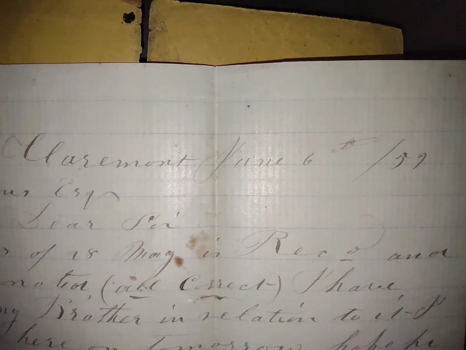 ANTIQUE RARE 1857 USPS Letter Cover 3 Cent George Washington Stamp W/  Letter - Image 4 of 4