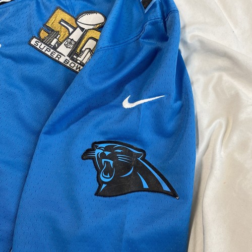 Carolina Panthers Nike Cam Newton 1 Super Bowl 50 Football Jersey Mens L Onfield - Picture 6 of 9