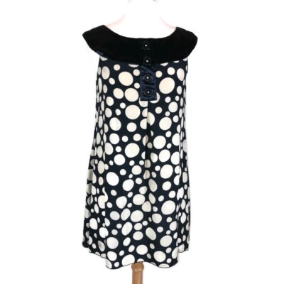 NEW Alexia Admor Silk Trapeze Dress M Polka Dot Sleeveless Swing A Line NWT  | eBay