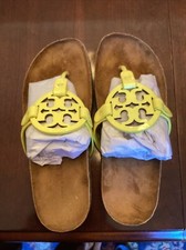 Tory Burch Miller Cloud Sandal in blazing yellow, size 8 BNIB, MSRP 198,
