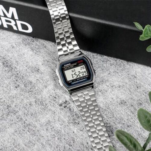 Reloj Casio A159WA-N1 para hombre clásico digital con correa de metal de acero inoxidable - Imagen 2 de 5