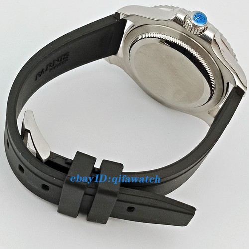 41mm Parnis Date Luminosa Correa de Goma Cristal de Zafiro Automático Hombre Reloj 2632 - Imagen 8 de 9