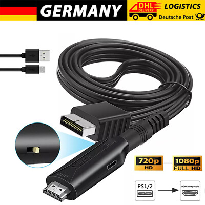 Adapter PS2/PS1 zu HDMI Audio-Video-Konverter-Kabel PS2 zu HDMI-kompatibale NEU