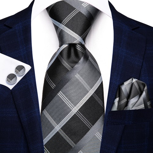 Paisley Mens Blue Tie Set Silk Woven Necktie Handkerchief Cufflinks Wedding Gift - Photo 169/180