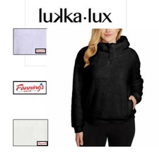 Lukka Lux Ladies Fleece Lined Hoodie Funnel Neck with Buttons K42