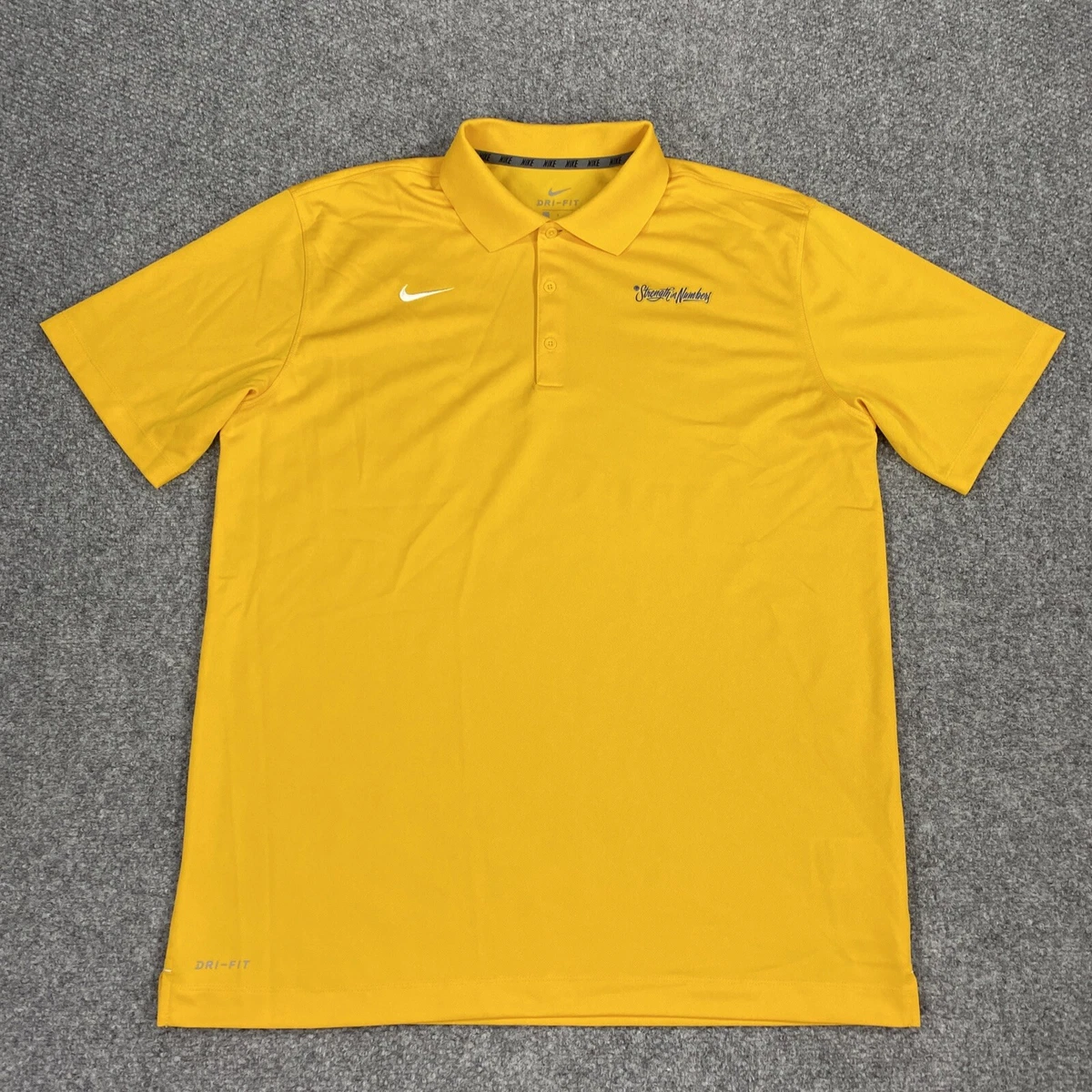 Nike Dri-Fit Polo Strength In Numbers Short Sleeve Shirt Yellow Size Large | eBay