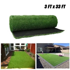 Artificial Grass Mat Synthetic Landscape Fake Lawn Pet Dog Turf Garden 33FTx3FT