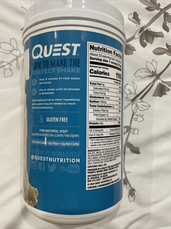 Proteína en polvo Quest Nutrition, batido de vainilla, 1,6 libras EE. UU., BB 05/26 Foto 2 de 4