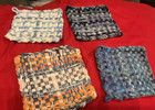 HANDMADE - COTTON POTHOLDERS - Lot of 4 - New - Blues and Multicolors
