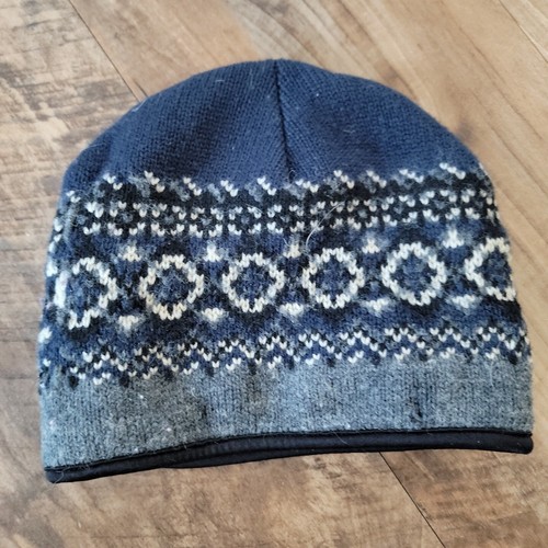 Men And Women's Thick Blue, White And Grey Beanie Acrylic Wool Hat - Picture 13 of 24