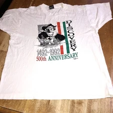 Vintage Screen Stars Single Stitch Christopher Columbus Discovery Shirt XL