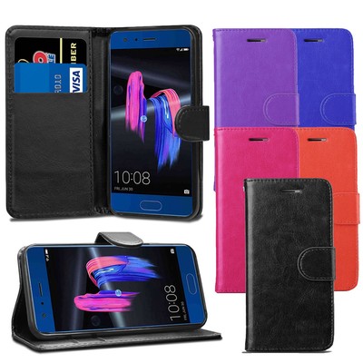 Für Huawei Honor 9 STF-L09 Hülle - Premium Leder Geldbörse Flip Case Cover 