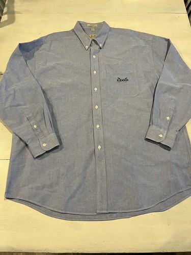 Izod, IZOD Golf Button Down Shirt Vintage Men’s XL Blue Long Sleeve Logo