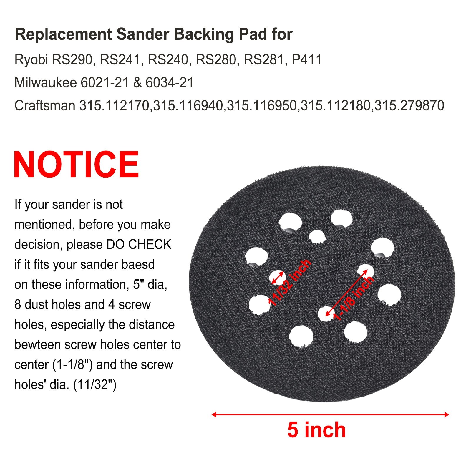 Premium Quality Backing Pads for Craftsman and For Sanders 2pcs Set eBay