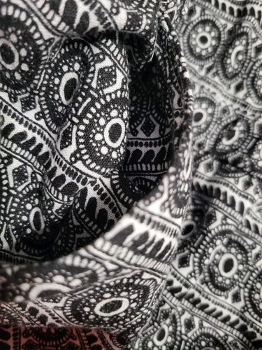 Mameluco Loft mediano mezcla de lino negro/blanco con bolsillos blusa geométrica - Imagen 5 de 9