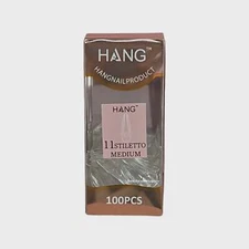 Hang Gel x Tips Premium 100 pc Refill Box Stiletto Medium