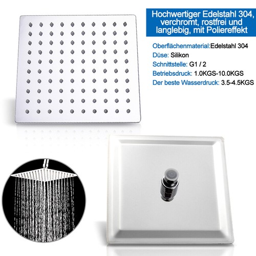 Kopfbrause Rainshower Luxus Edelstahl Regendusche Brausekopf Duschkopf V304 DE - Bild 25 von 36