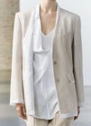 ZARA WOMAN FRONT FLAP POCKETS ZW COLLECTION CONTRAST BLAZER BEIGE 3049/706 NEW