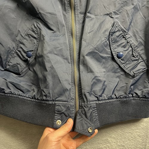J. CREW Wallace & Barnes Bomber Jacket Navy Blue Men’s Size Large L - Picture 5 of 7