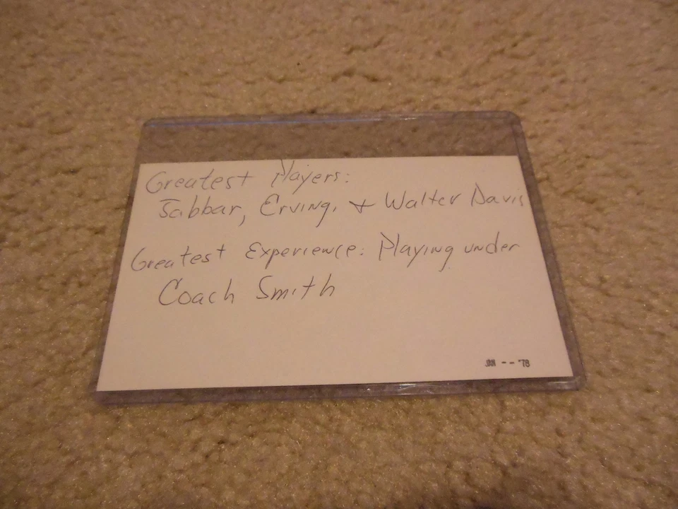 Phil Ford Autograph Index Card UNC Tar Heels Basketball 1970's - Image 2 of 2